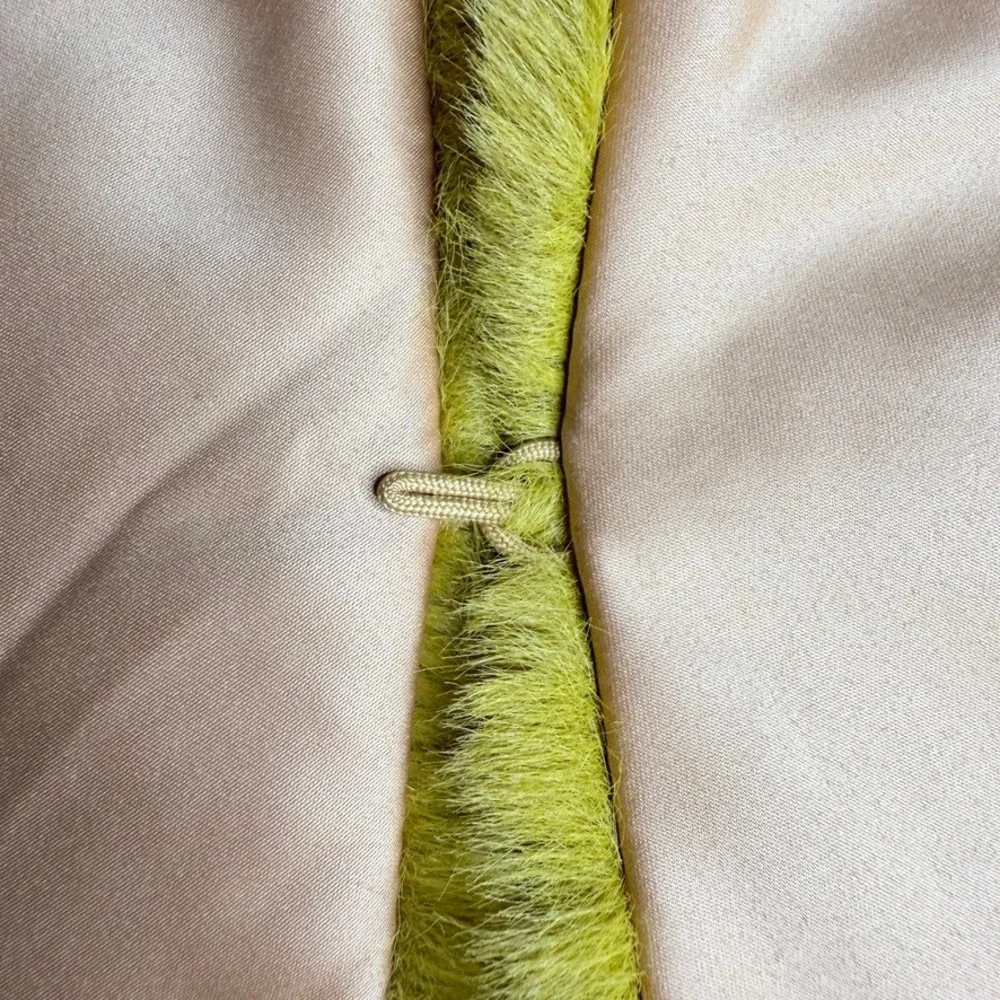 NWT Halogen‎ Atlantic-Pacific Faux Fur Stole Collar Wrap Olive Palm